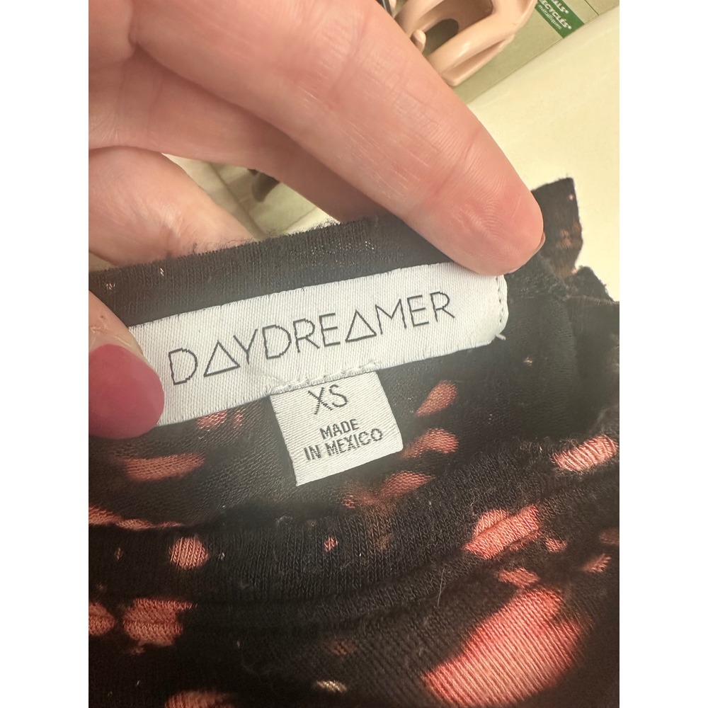 Daydreamer David Bowie Bleach Splatter Graphic T-Shirt Black Red XS Womens READ - Picture 7 of 7